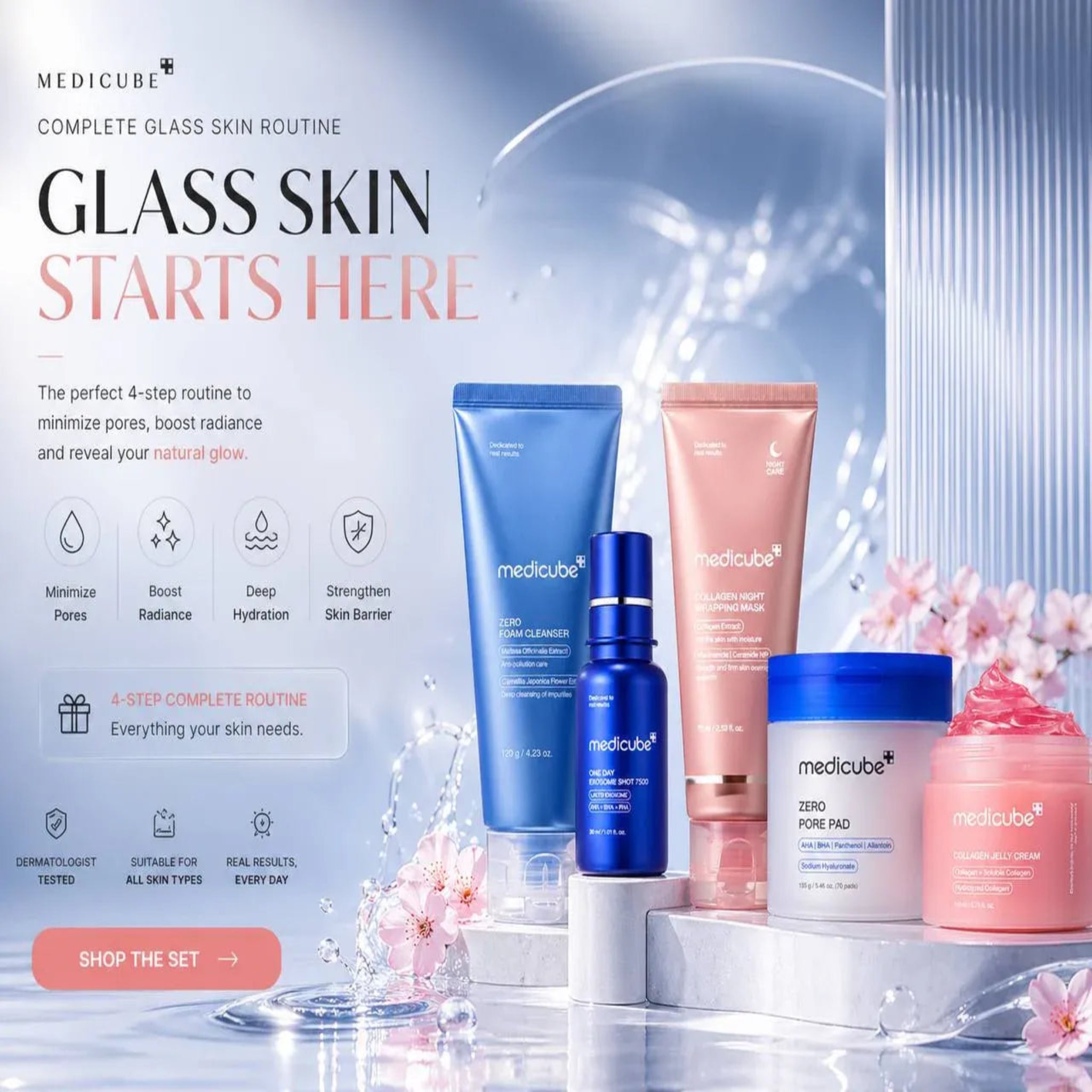 Medicube Glass Skin Set | Premium Korean Skincare for Dewy Glow