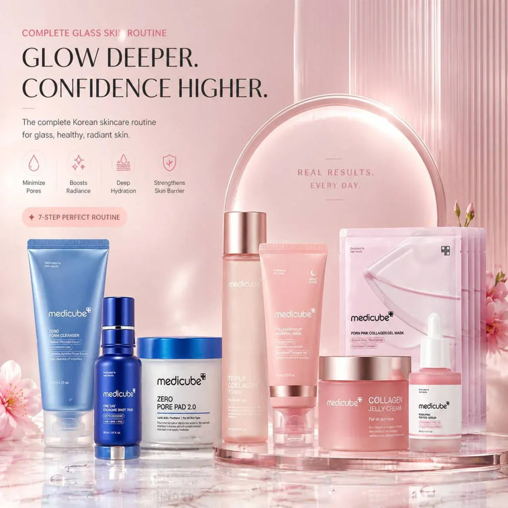 Medicube Complete Glass Skin Routine | Viral Korean Skincare Set for Glow