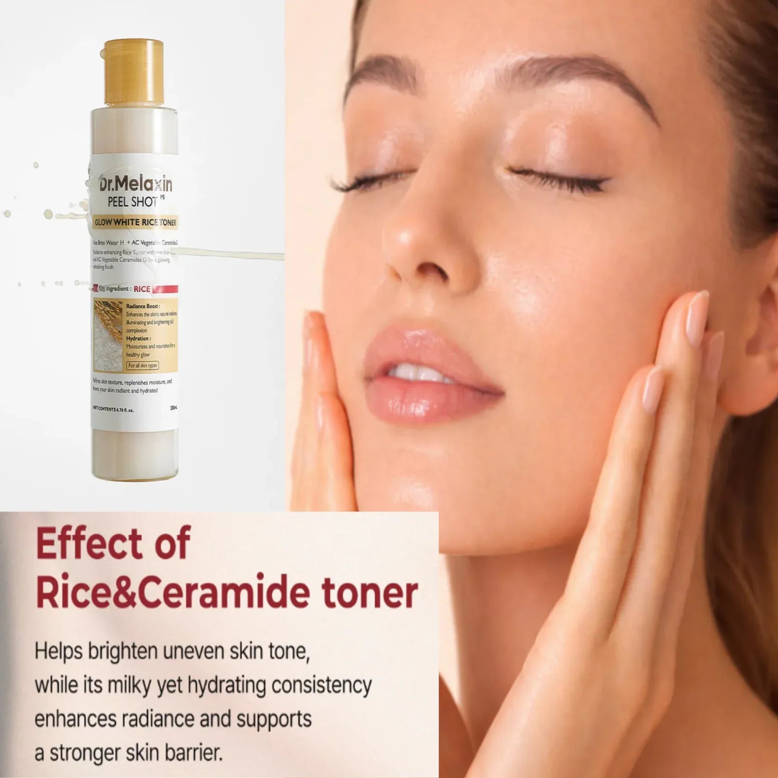 Dr. Melaxin Glow White Rice Toner | Korean Brightening Toner for Glass Skin