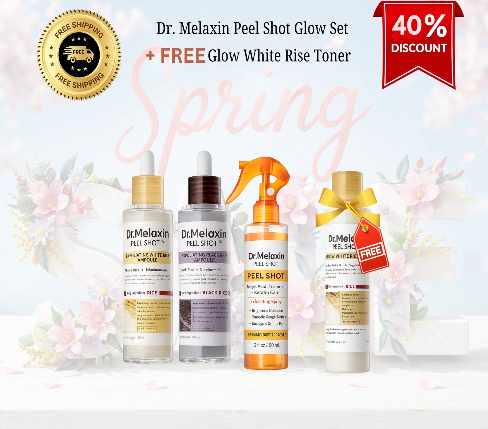 Dr. Melaxin Peel Shot Glow Set | Korean Skincare Brightening Kit