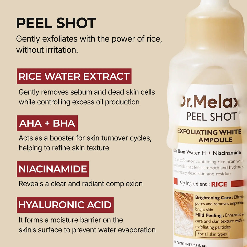 Dr. Melaxin White Rice Ampoule | Korean Brightening Serum for Glass Skin