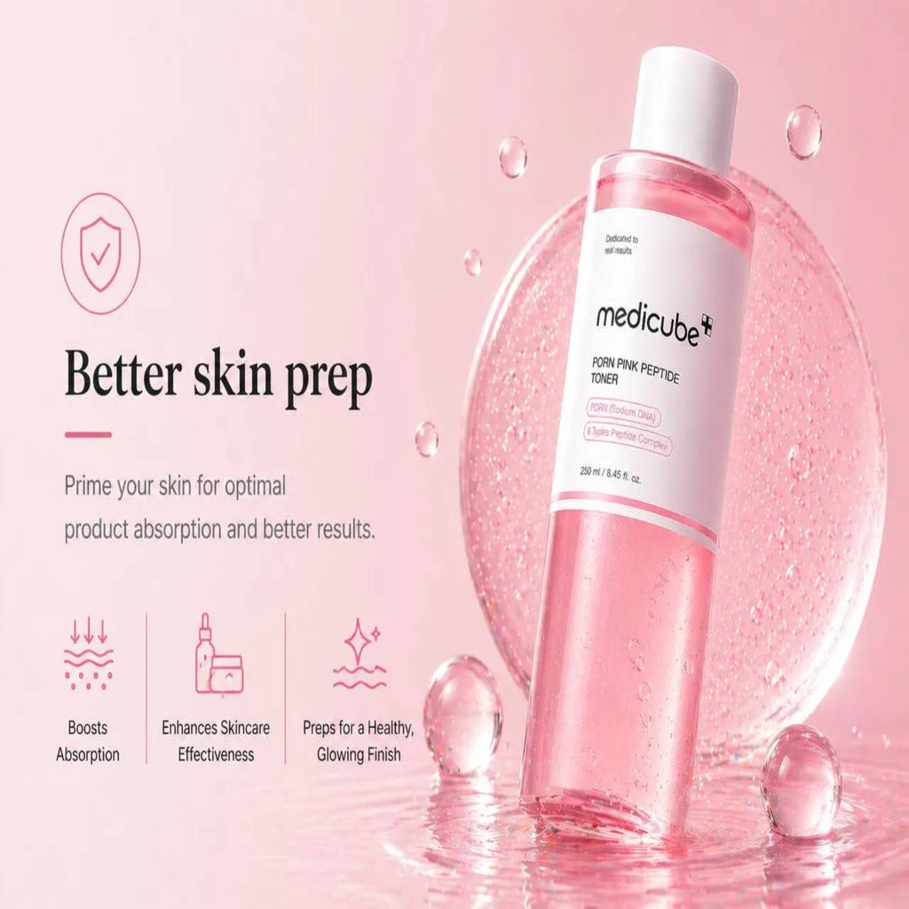 Medicube PDRN Pink Peptide Toner | Anti-Ageing Korean Skincare for Glass Skin UK