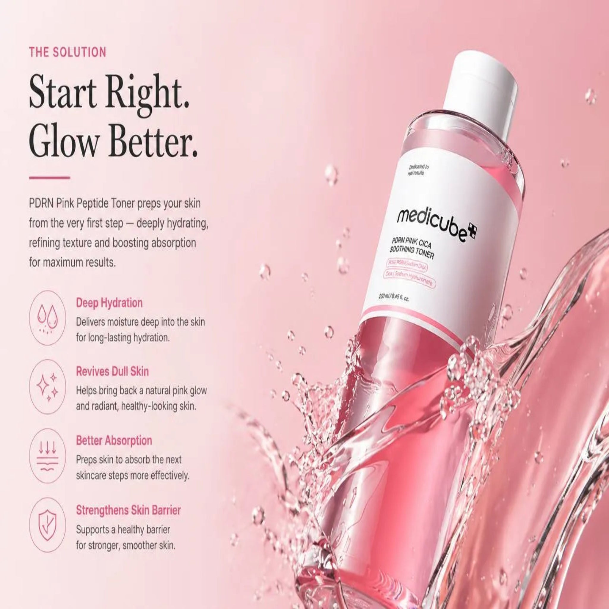 Medicube PDRN Pink Peptide Toner | Anti-Ageing Korean Skincare for Glass Skin UK