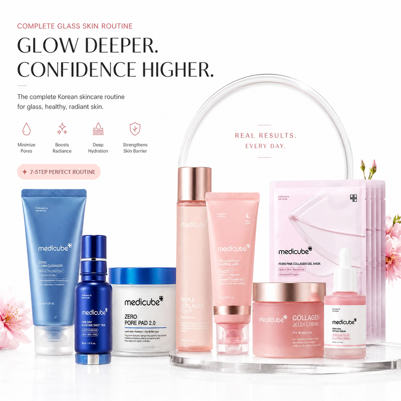 Medicube Complete Glass Skin Routine | Viral Korean Skincare Set for Glow