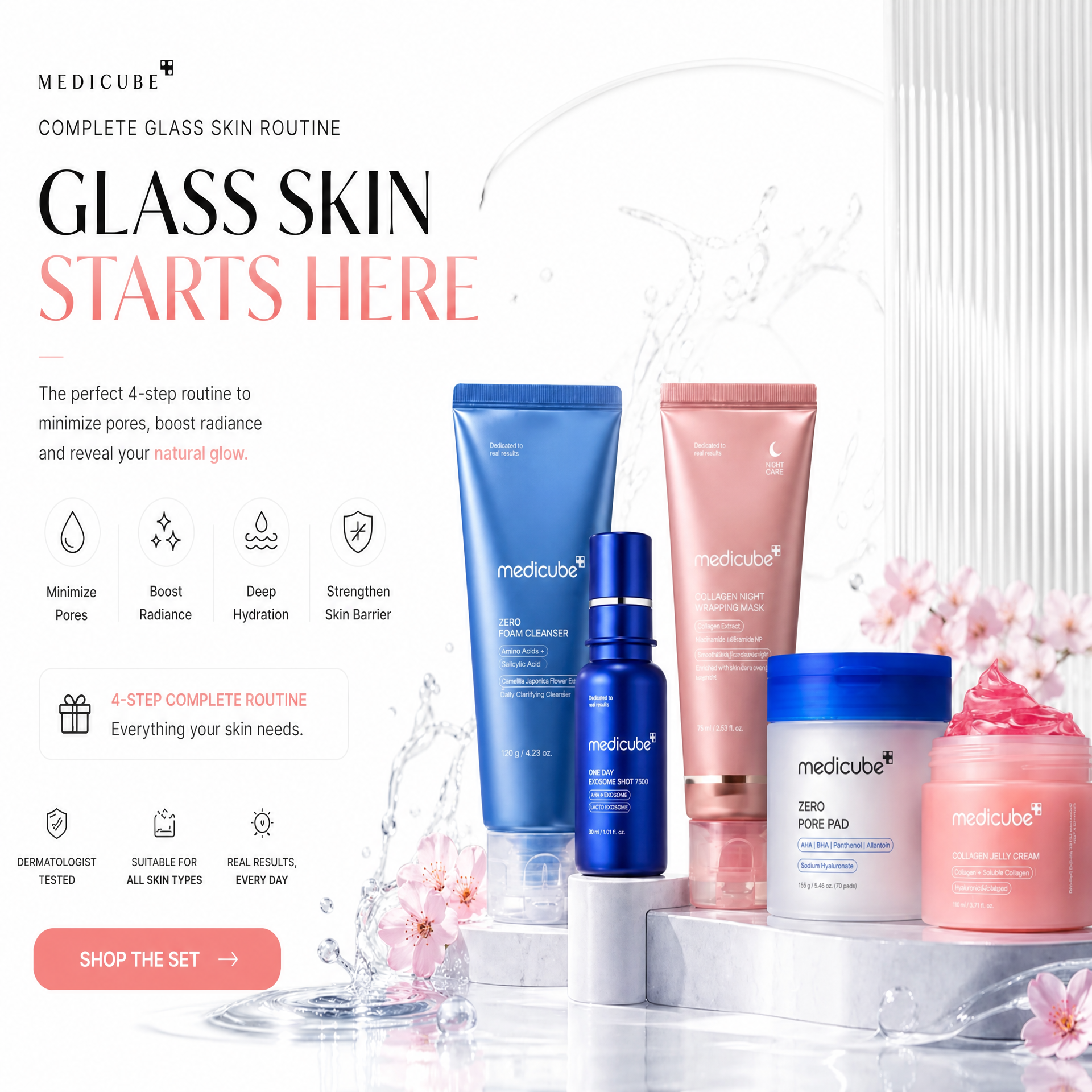 Medicube Glass Skin Set | Premium Korean Skincare for Dewy Glow